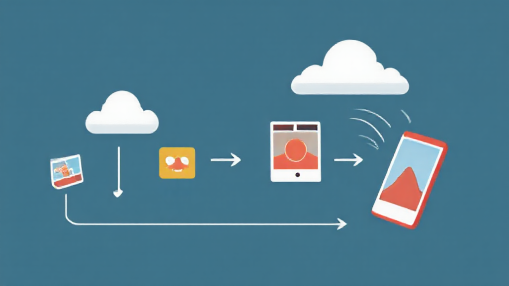 Imagem mostrando a recuperação de fotos apagadas utilizando aplicativos de armazenamento em nuvem.