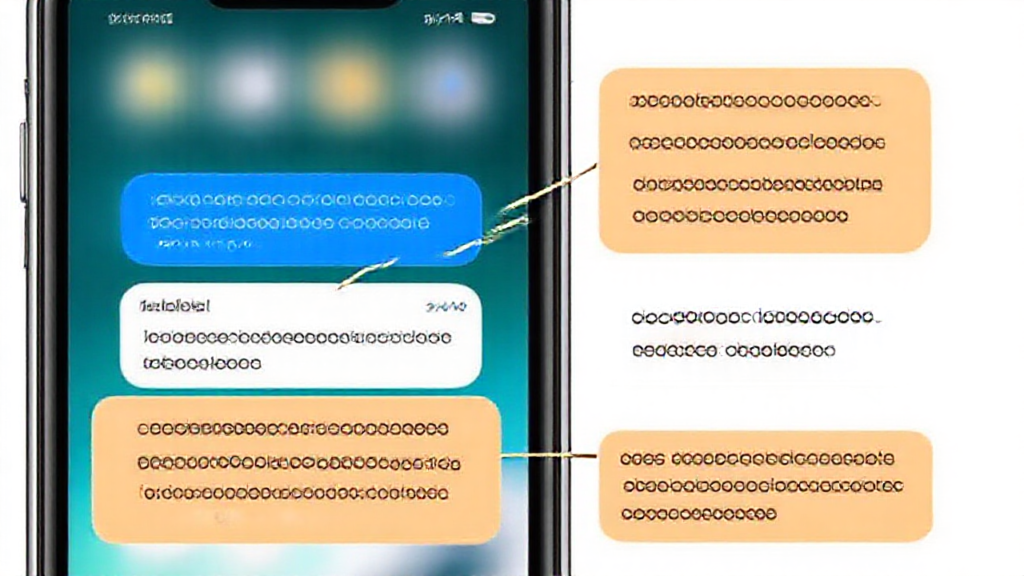 Pessoa visualizando mensagens ocultas no iMessage em um dispositivo iOS