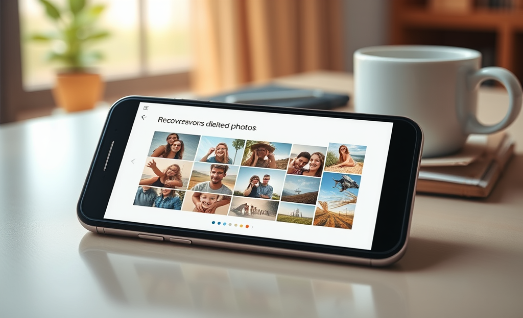 Imagem que ilustra o uso de um aplicativo para recuperar fotos apagadas em dispositivos móveis.