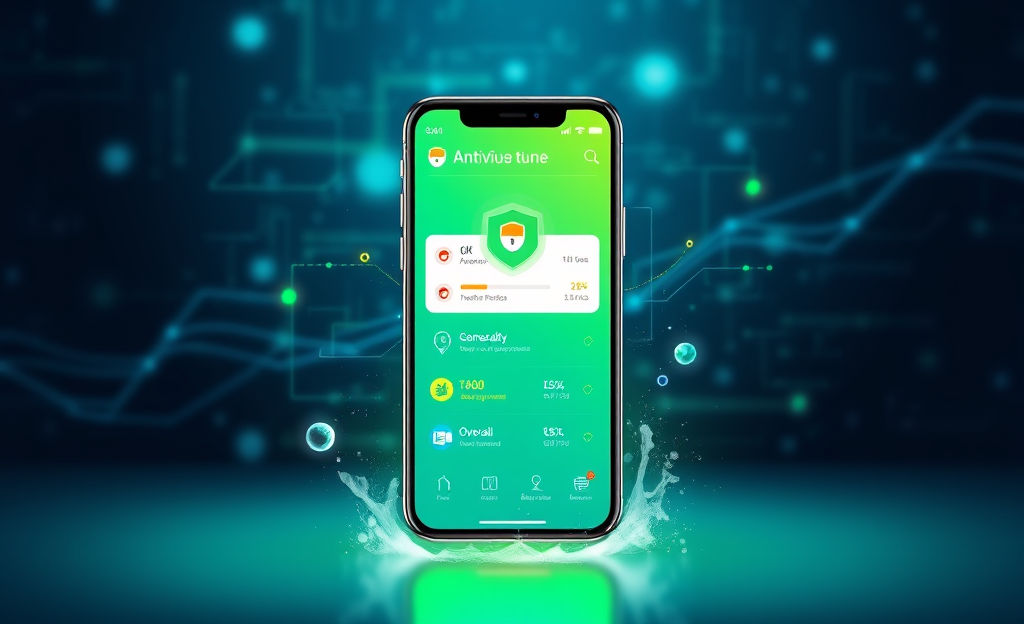 Imagem de um aplicativo para limpar vírus do celular mostrando uma interface amigável.