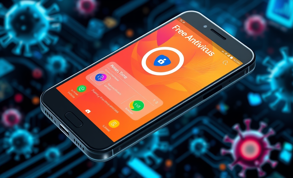Imagem do aplicativo antivírus gratuito para celular oferecendo proteção contra ameaças online.