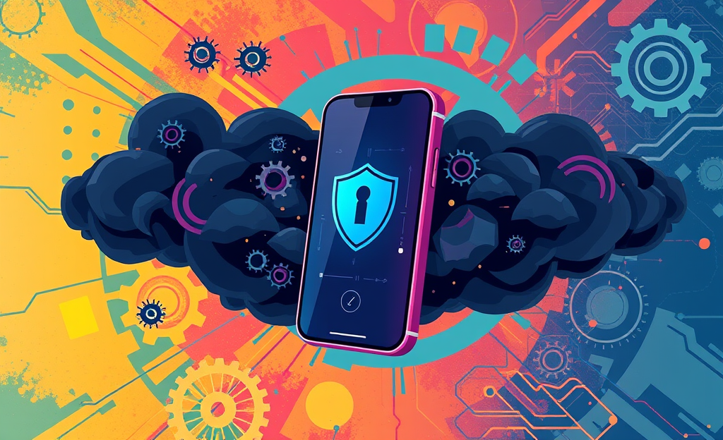 Imagem ilustrativa de um celular com antivírus gratuito, representando problemas de travamento.