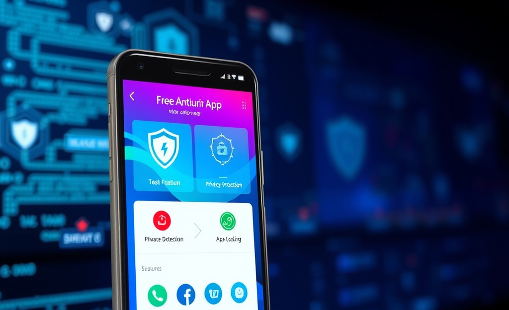 Imagem de um smartphone com antivírus gratuito instalado