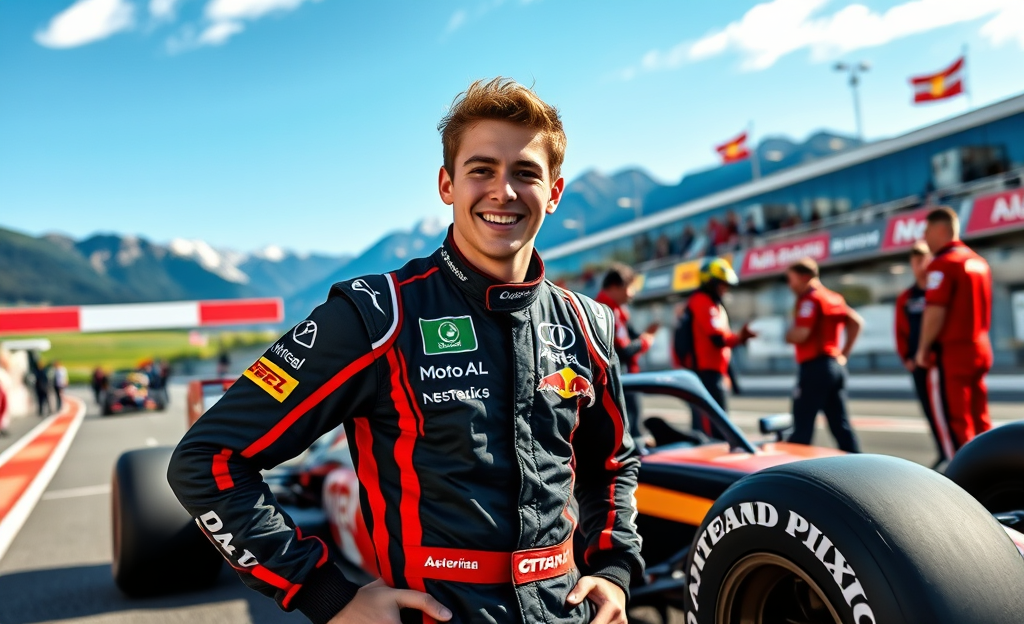 Gabriel Bortoleto durante os treinos para o GP da Áustria, mostrando confiança e desempenho positivo.