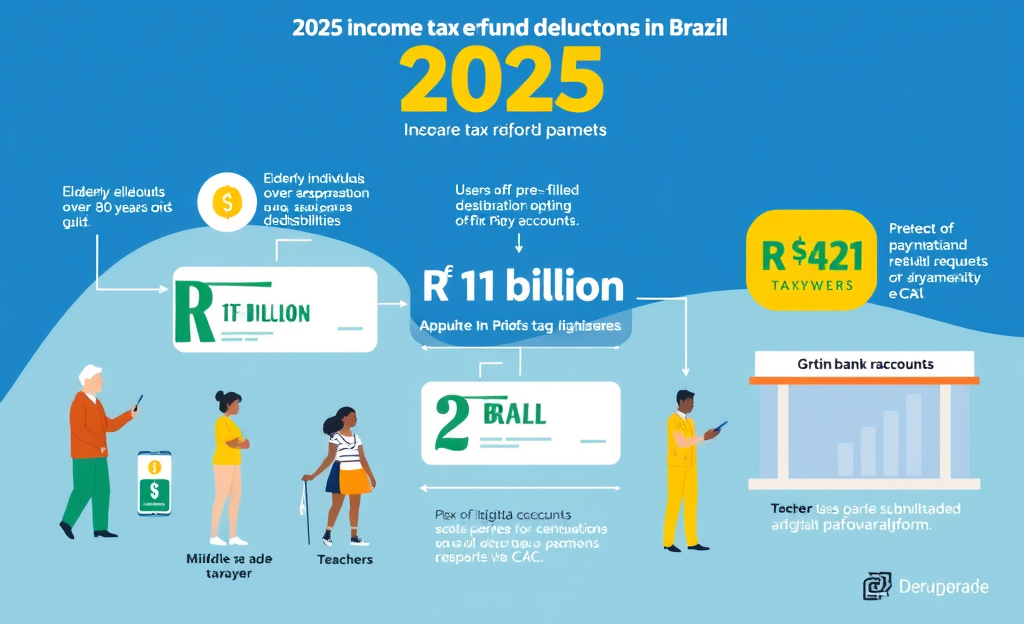 Imagem ilustrativa sobre o pagamento do segundo lote da restituição do Imposto de Renda 2025, que totaliza R$ 11 bilhões.