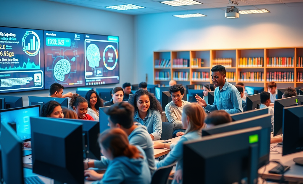 Imagem representativa dos cursos gratuitos de tecnologia e inteligência artificial oferecidos pelo SCTEC, destacando a democratização do ensino e a formação de novos profissionais.