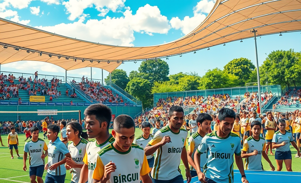 Delegação de Birigui se preparando para os Jogos Abertos do Interior, destacando atletas em várias modalidades.