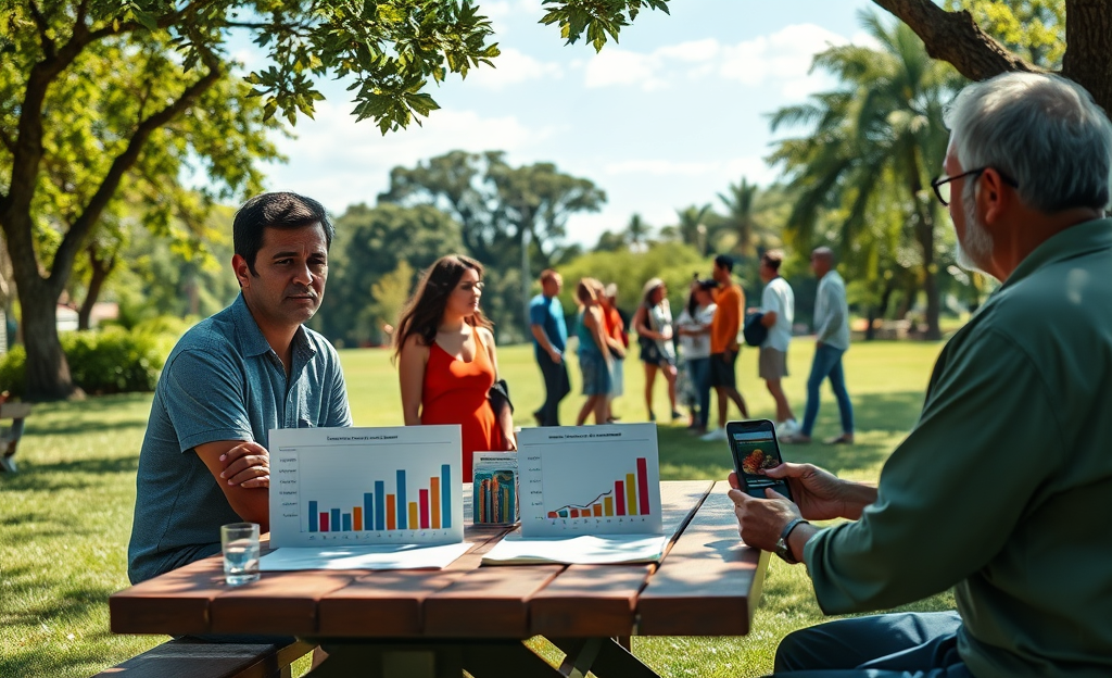 Gráfico mostrando a avaliação da economia pelos brasileiros, destacando as mudanças nos índices de percepção positiva e negativa.