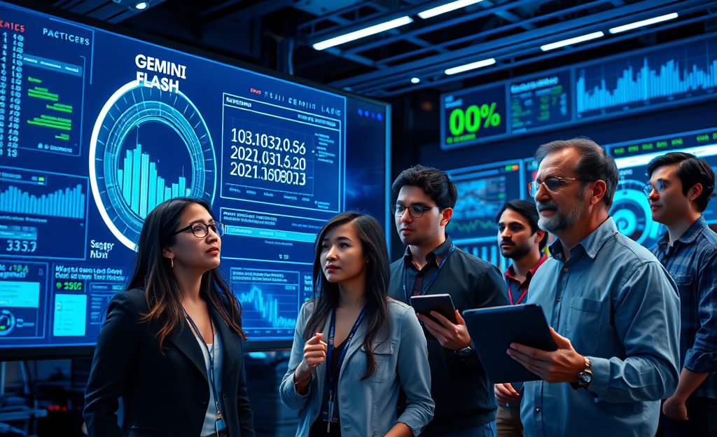 Imagem que ilustra o Gemini Flash, nova geração de Inteligência Artificial focada em velocidade e eficiência.