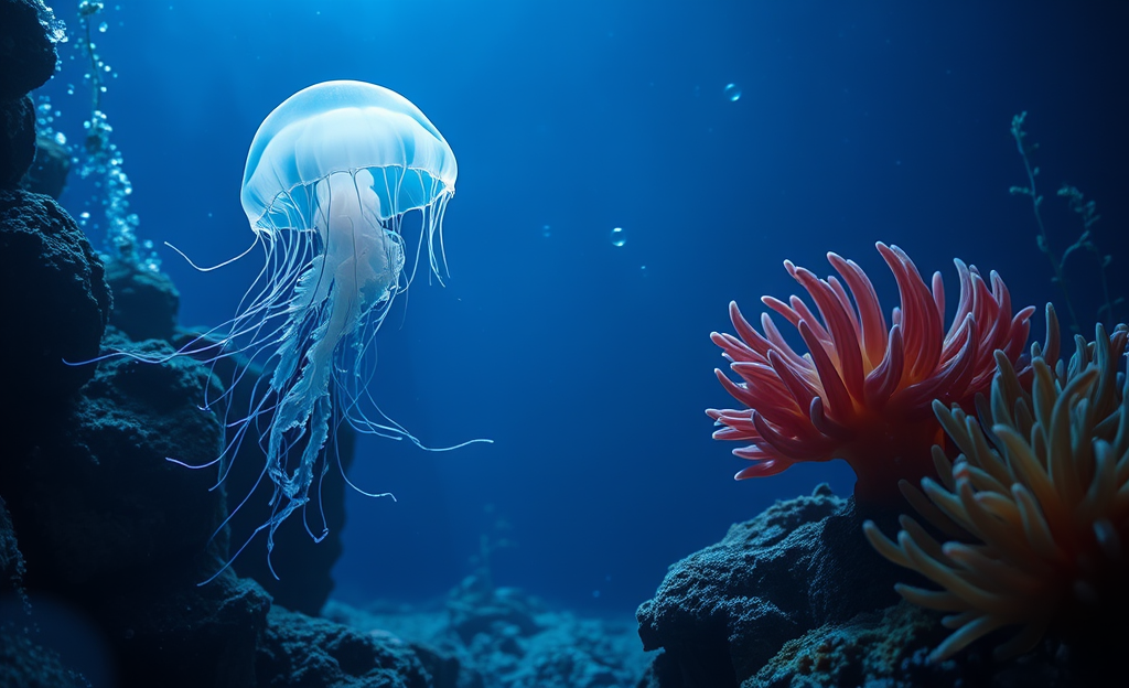 Águas-vivas e anêmona-do-mar mostrando padrões de sono semelhantes aos humanos, mesmo sem sistema nervoso central.