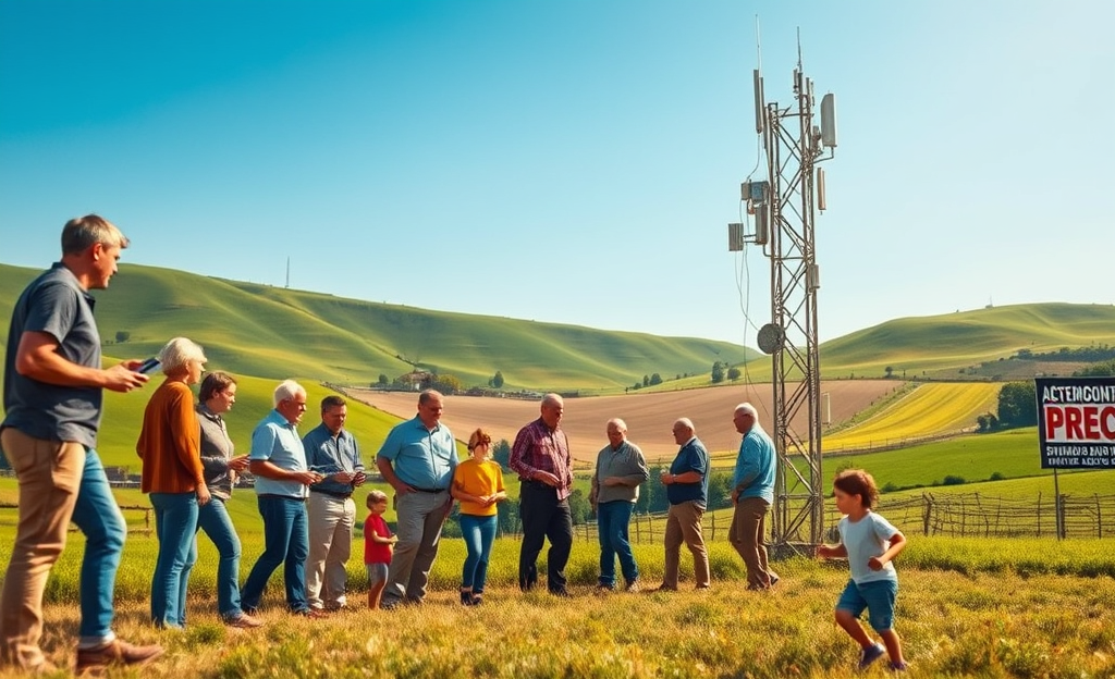 Imagem ilustrativa sobre cooperativas prestando serviços de telecomunicações para ampliar o acesso à internet em áreas rurais.