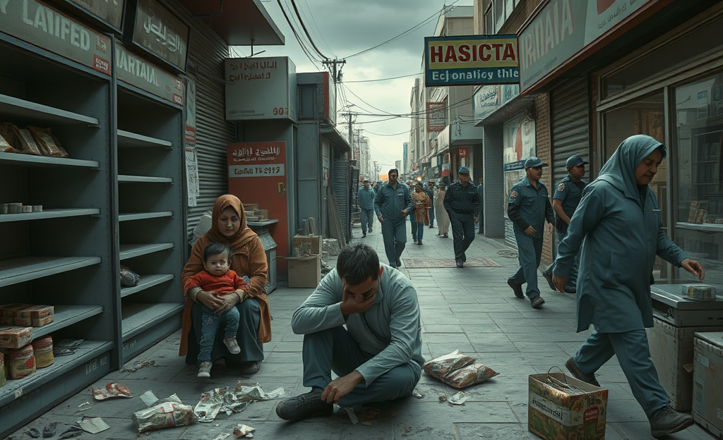 Cidadãos enfrentando a crise econômica e os impactos da guerra no Irã.