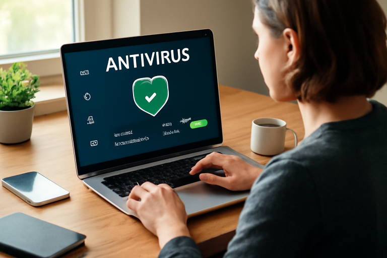 Imagem que ilustra o processo de ativação da proteção do aplicativo antivírus.
