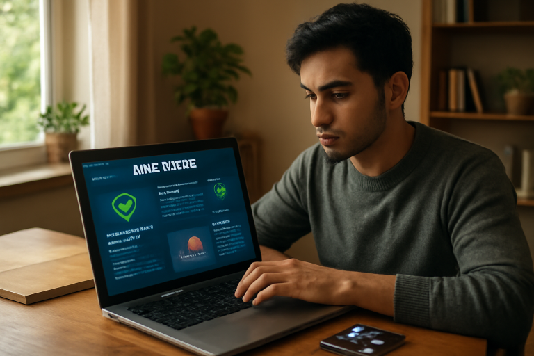 Imagem de um aplicativo antivírus em um dispositivo, simbolizando segurança digital e proteção contra ameaças online.